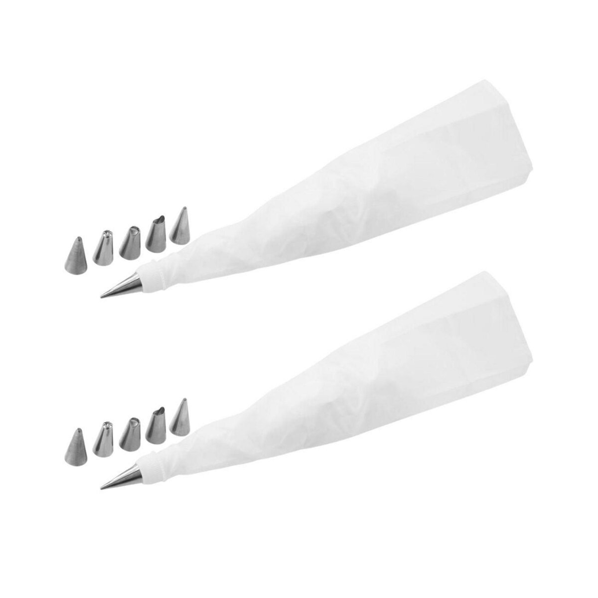 ZENKER Ensemble de 2 Poches à douille et 6 embouts en inox 33 cm Zenker Smart Pastry