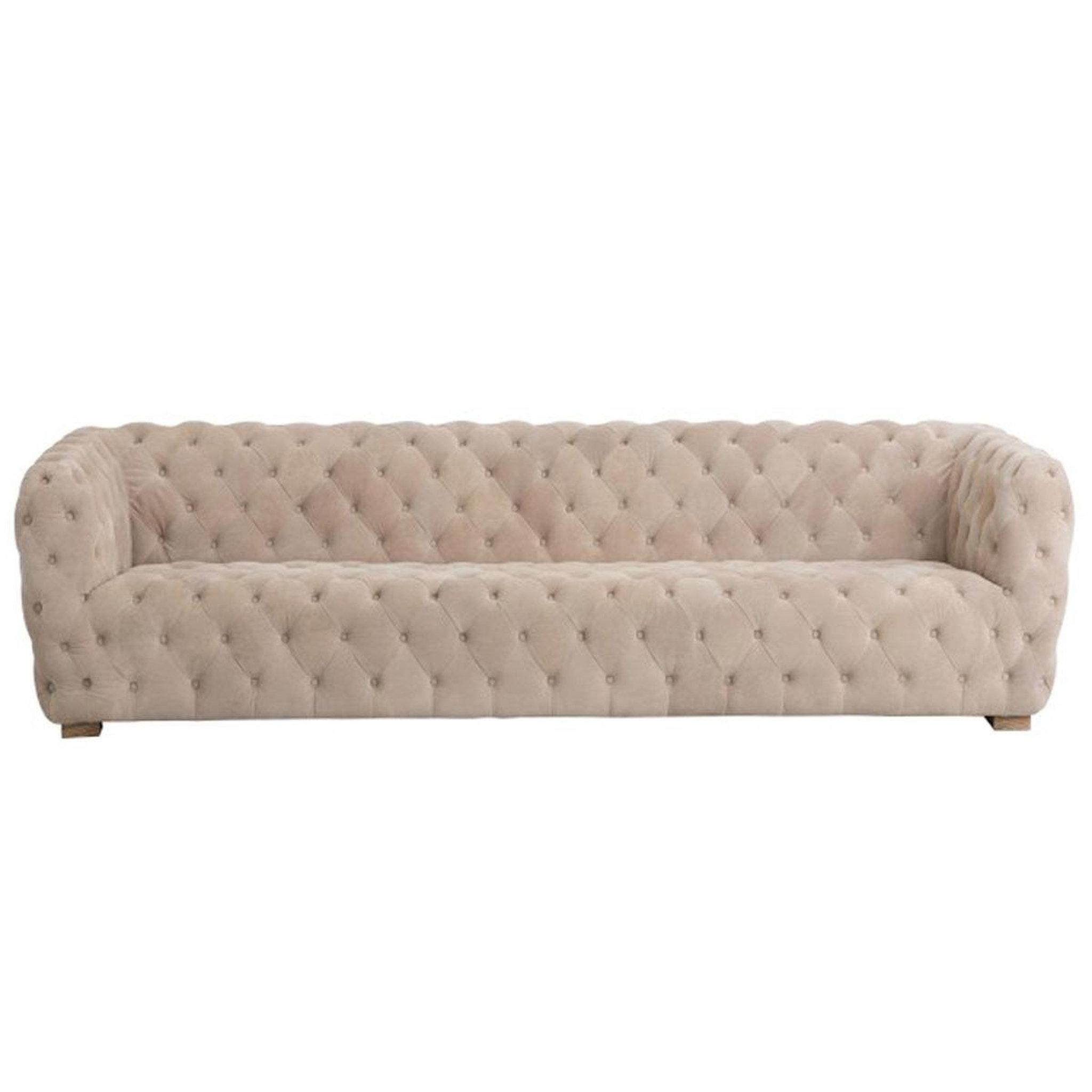 Voir la diapositive 2 : J-LINE Canapé 3 places capitonné  royal  239cm beige
