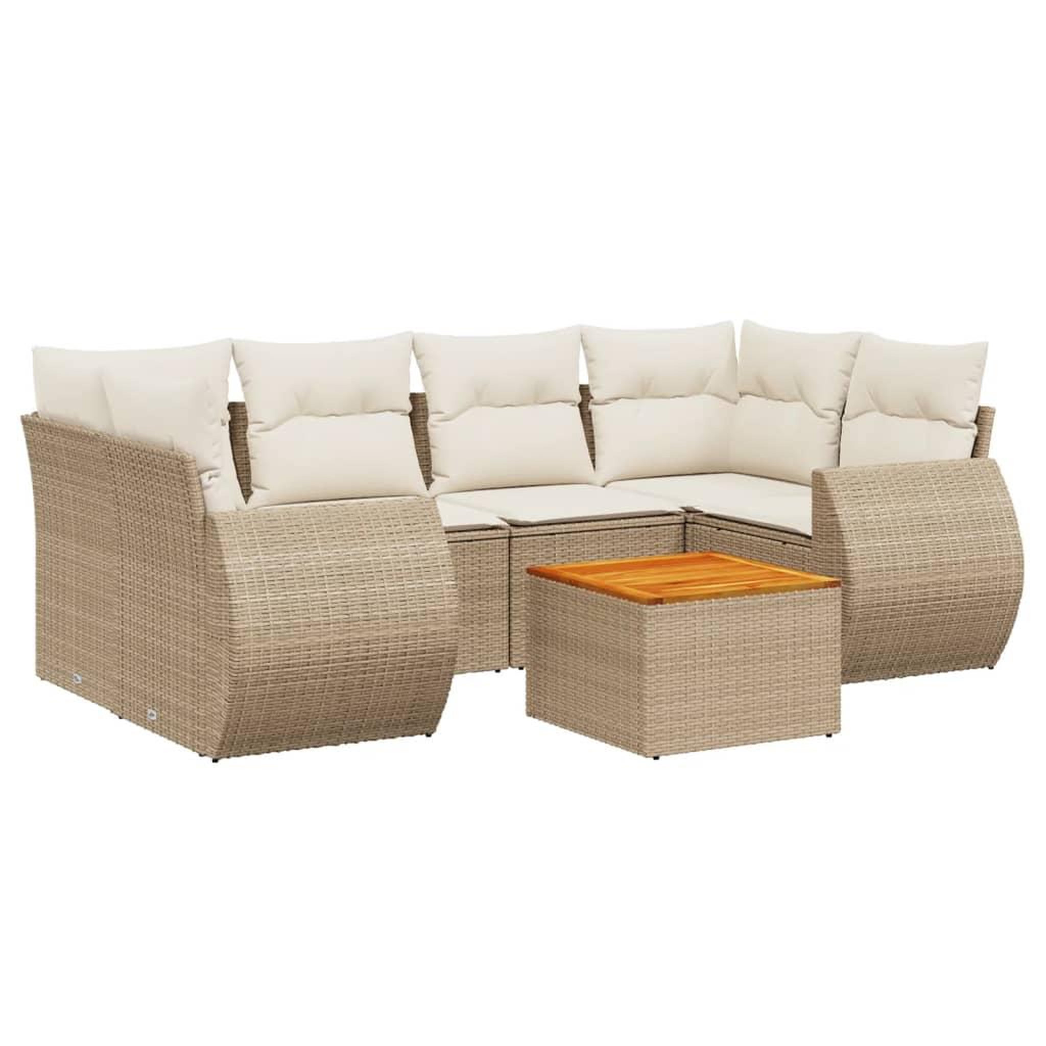 Voir la diapositive 2 : VIDAXL Salon de jardin avec coussins 7 pcs beige resine tressee