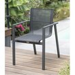 DCB GARDEN Fauteuil de jardin empilable en aluminium MIAMI - Gris anthracite