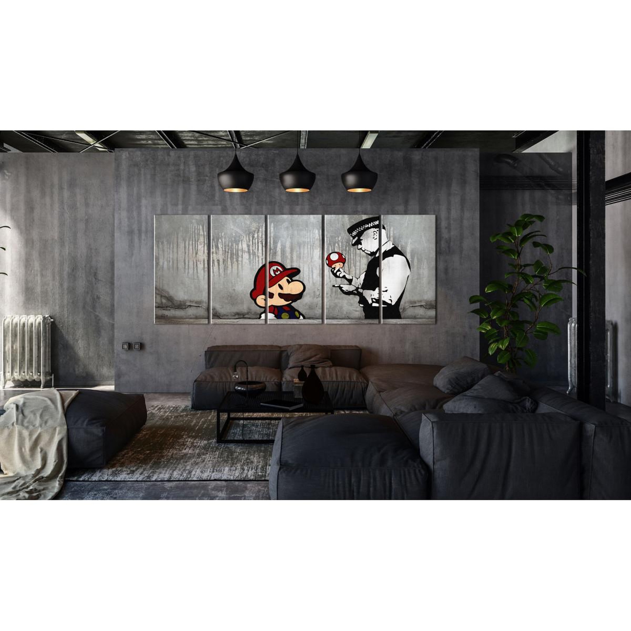 Voir la diapositive 2 : Paris Prix Tableau imprimé  mario bros on concrete