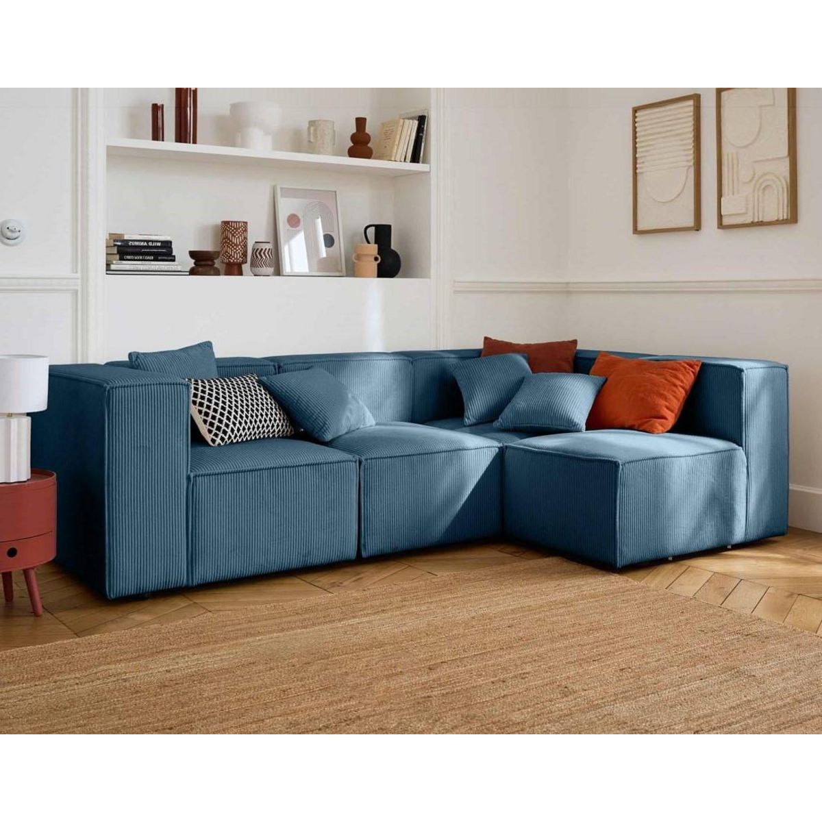 LISA DESIGN Arty - module d'assise sans accoudoirs - en velours côtelé