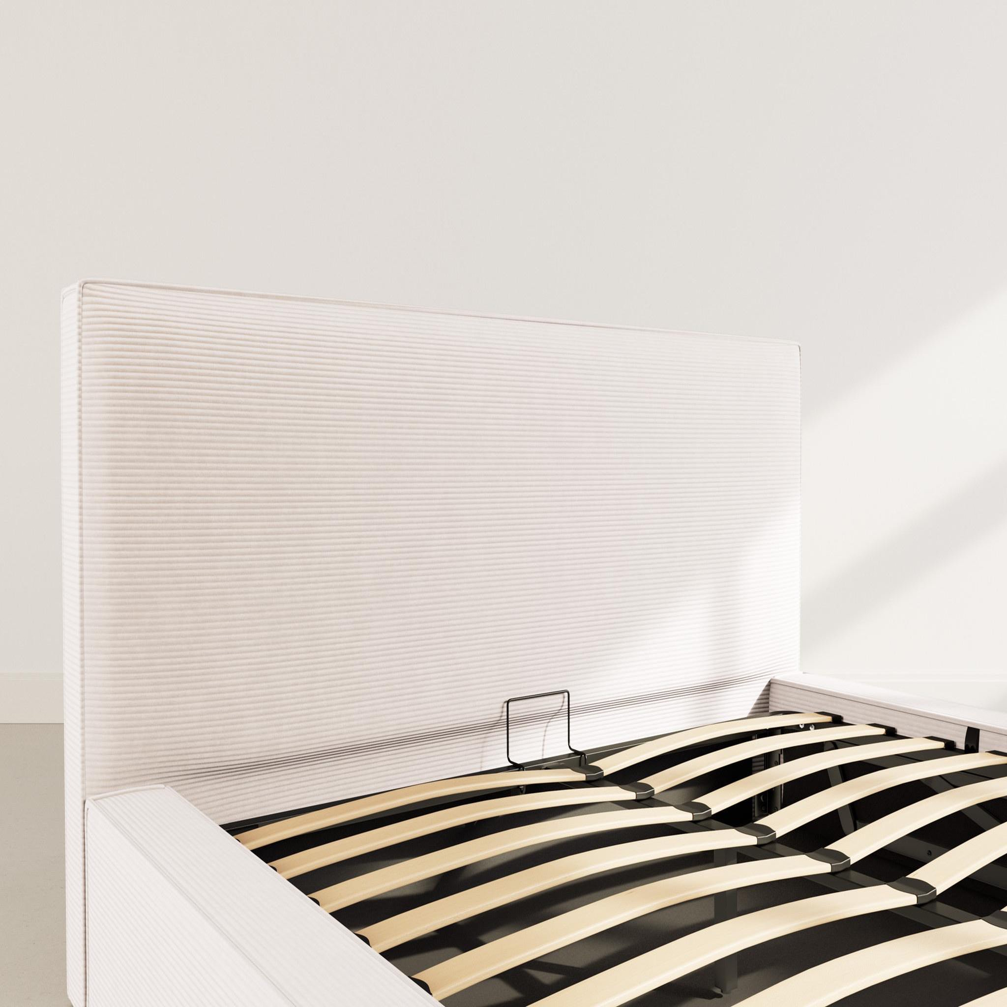 Voir la diapositive 5 : BEST MOBILIER Topaze - lit coffre - 160x200 cm - sommier inclus - velours côtelé
