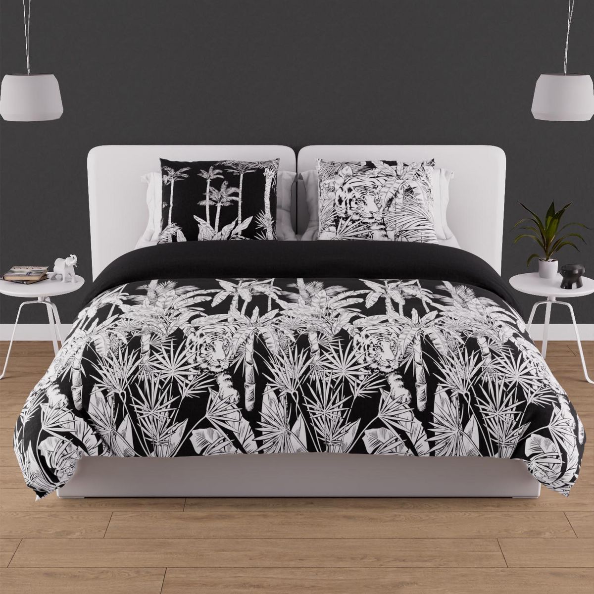 SOLEIL D'OCRE Parure housse de couette en coton 57 fils TIGRE, par Soleil d'ocre