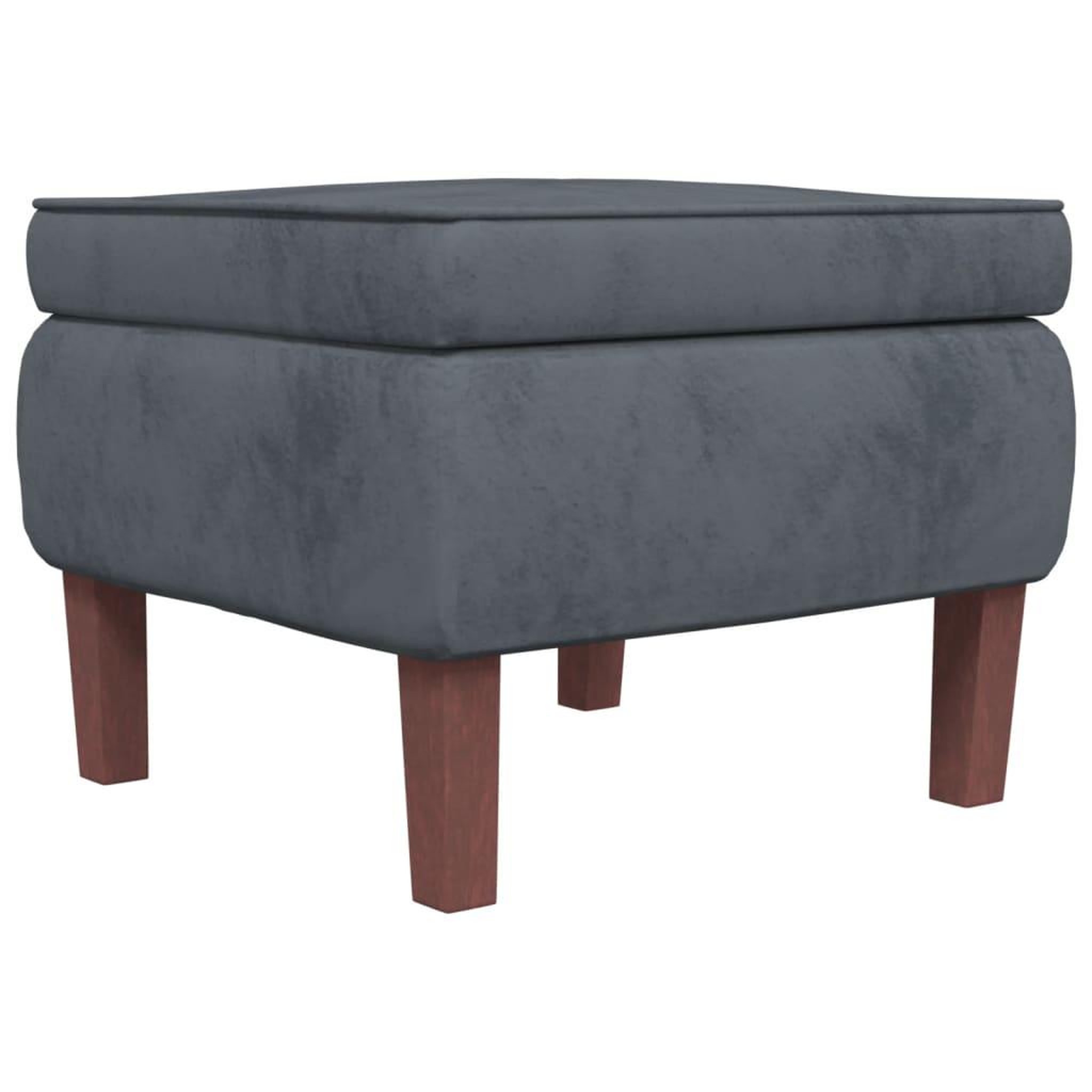 Voir la diapositive 2 : VIDAXL Tabouret avec pieds en bois Gris fonce Velours