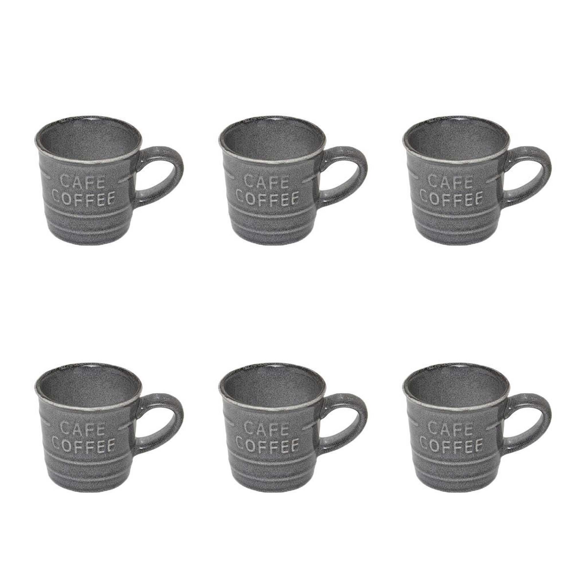 SECRET DE GOURMET Lot de 6 tasses à café expresso   joel  8cl gris