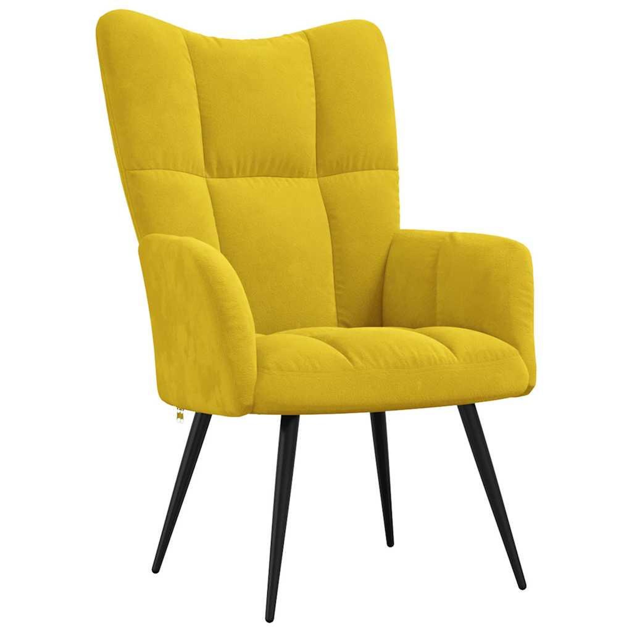 Voir la diapositive 2 : VIDAXL Chaise de relaxation Jaune moutarde Velours
