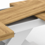 Voir la diapositive 6 : ID MARKET Table à manger extensible rectangle ALICIA 6-10 personnes bois et blanc 160-200 cm