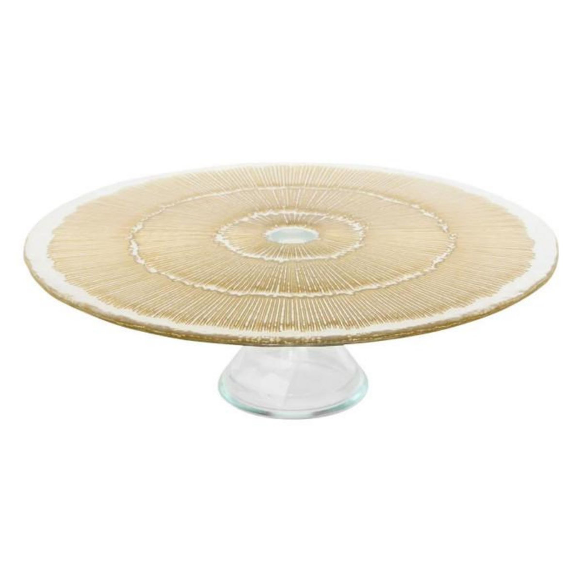 SECRET DE GOURMET Présentoir à Gâteau en Verre  Celeste  33cm Doré