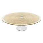 SECRET DE GOURMET Présentoir à Gâteau en Verre  Celeste  33cm Doré