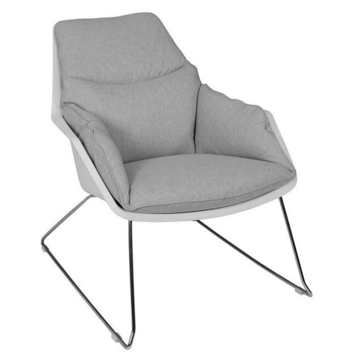 Paris Prix Fauteuil en Tissu Design  Mora  93cm Gris