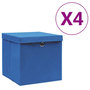 Voir la diapositive 1 : VIDAXL Boîtes de rangement avec couvercles 4 pcs 28x28x28 cm Bleu