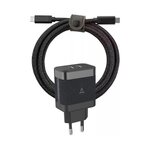 ADEQWAT Chargeur + câble 65W 2 USB-C + Câble USB-C 2M - Noir