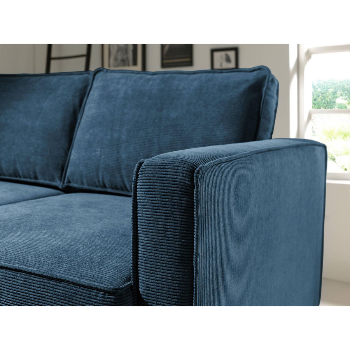 LISA DESIGN Jake - canapé d'angle gauche - convertible avec coffre - 4 places - en velours côtelé