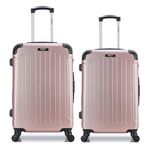 BLUESTAR BLUESTAR - Lot de 2 - Valise grand format et valise weekend MADRID. Coloris disponibles : Beige, Rose, Noir, Gris, Bleu