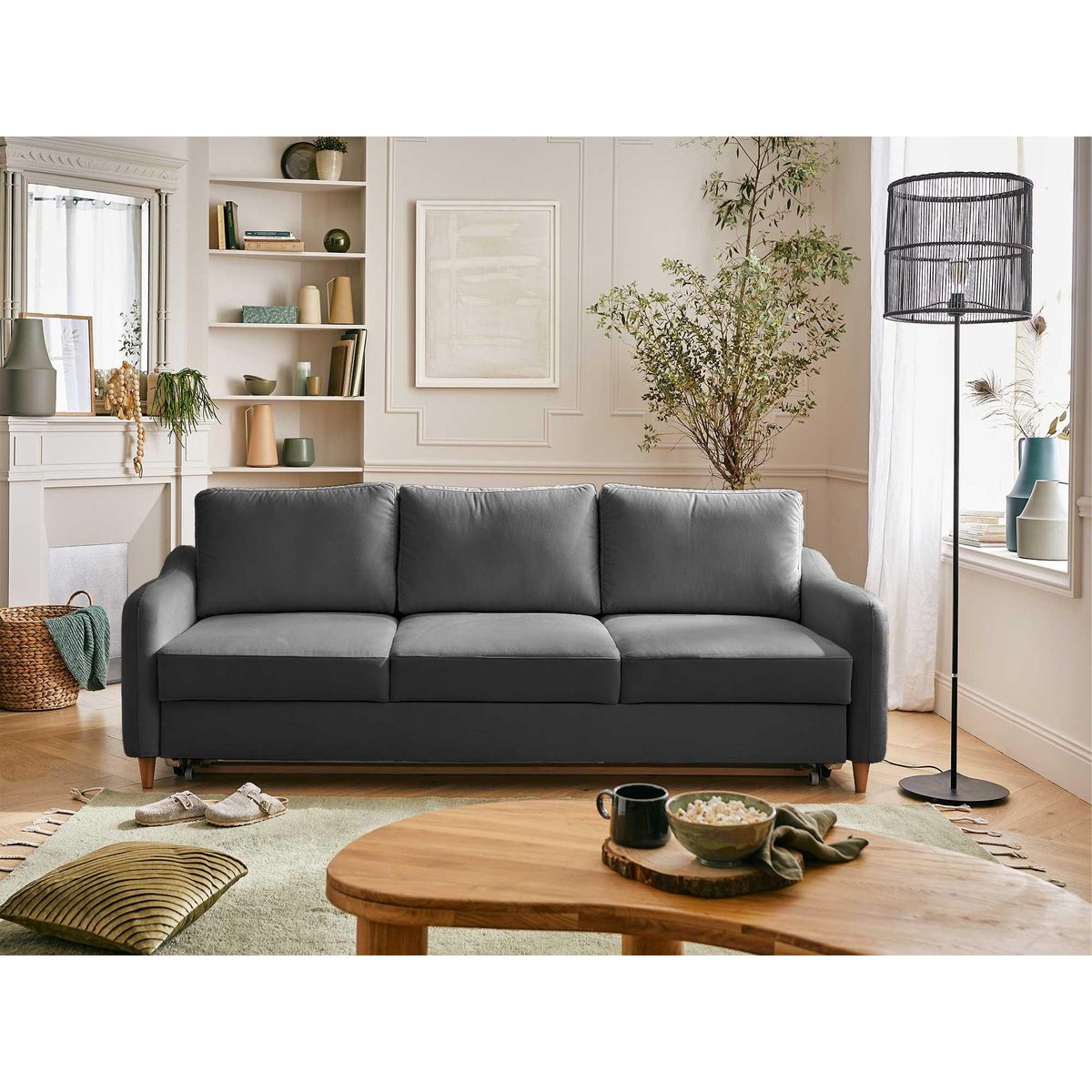 LISA DESIGN Will - canapé 3 places - convertible - en tissu