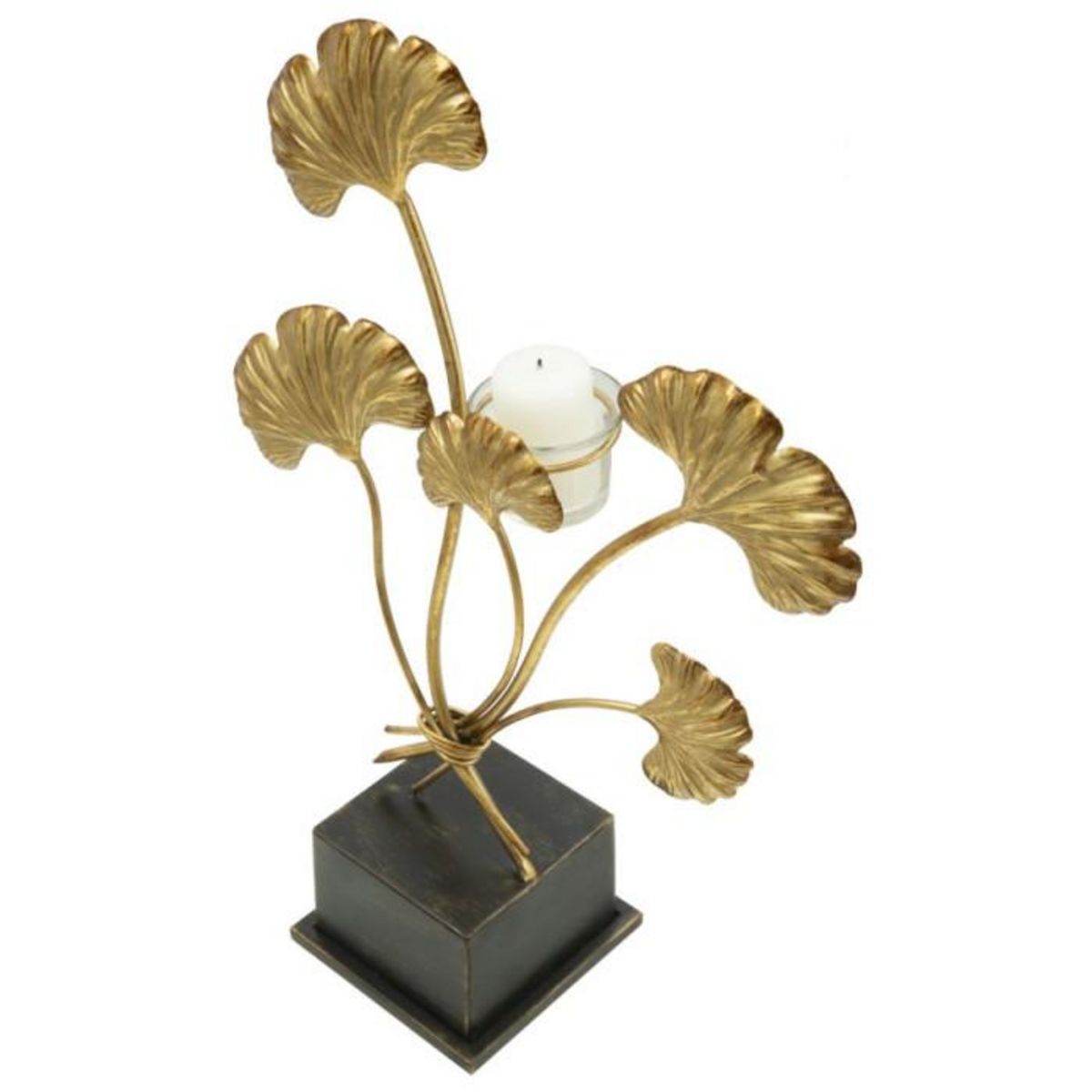 Paris Prix Bougeoir Design en Métal  Iris  44cm Or