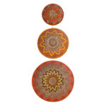 Paris Prix Lot de 3 Déco Murales  Branche Bananier  76cm Orange