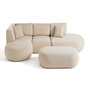 Voir la diapositive 1 : LISA DESIGN Santorini - canapé modulable d'angle gauche + pouf - 5 places - en tissu texturé