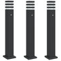 Voir la diapositive 2 : VIDAXL Lampadaires d'exterieur avec capteur 3 pcs noir 80 cm aluminium