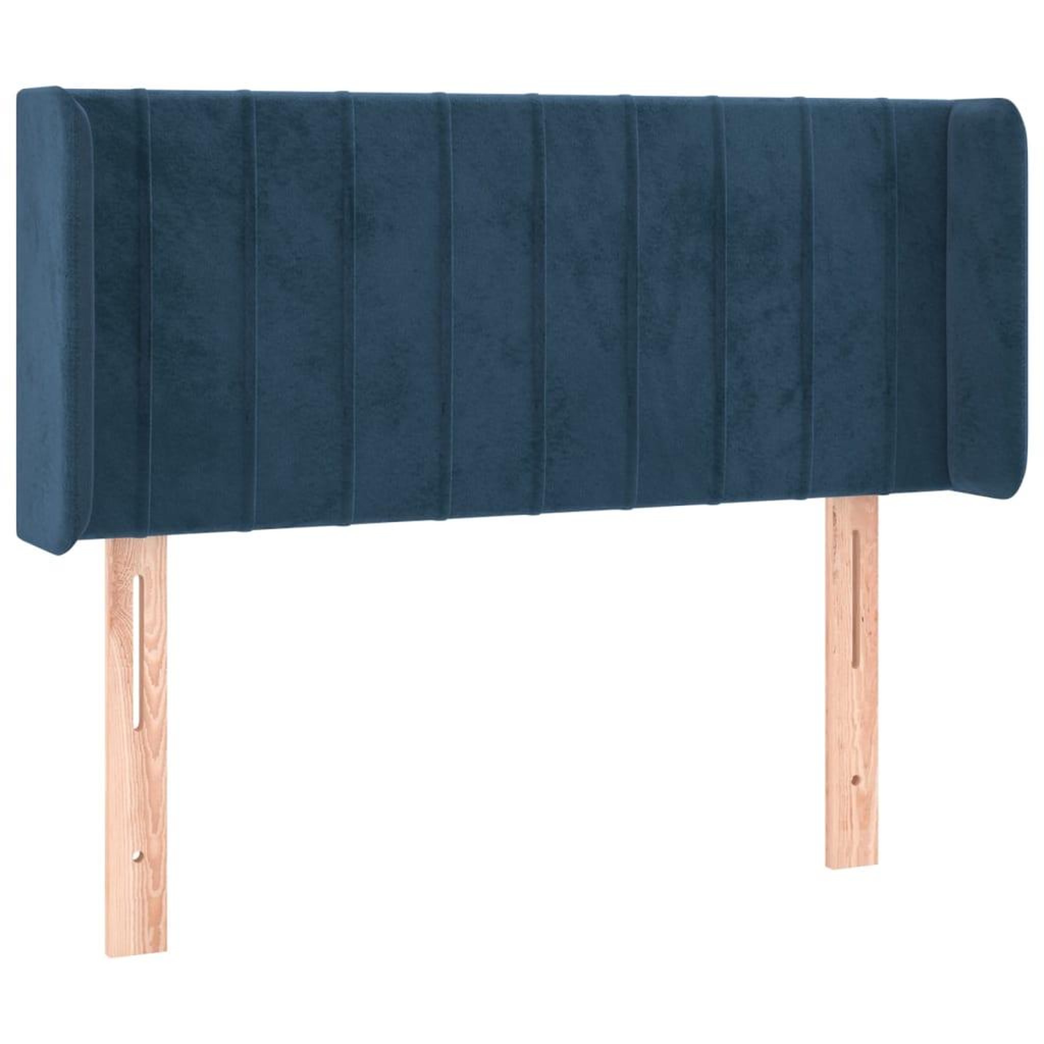 Voir la diapositive 2 : VIDAXL Tete de lit avec oreilles Bleu fonce 93x16x78/88 cm Velours