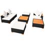 Voir la diapositive 5 : VIDAXL Salon de jardin 7 pcs avec coussins Resine tressee Noir