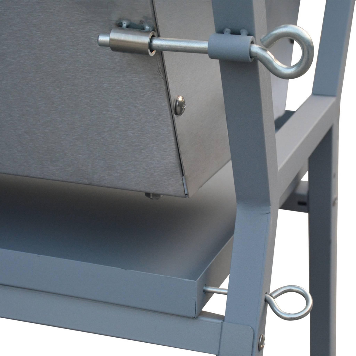 SWEEEK Rôtissoire charbon de bois motorisée inclinable en inox avec tournebroche avec housse