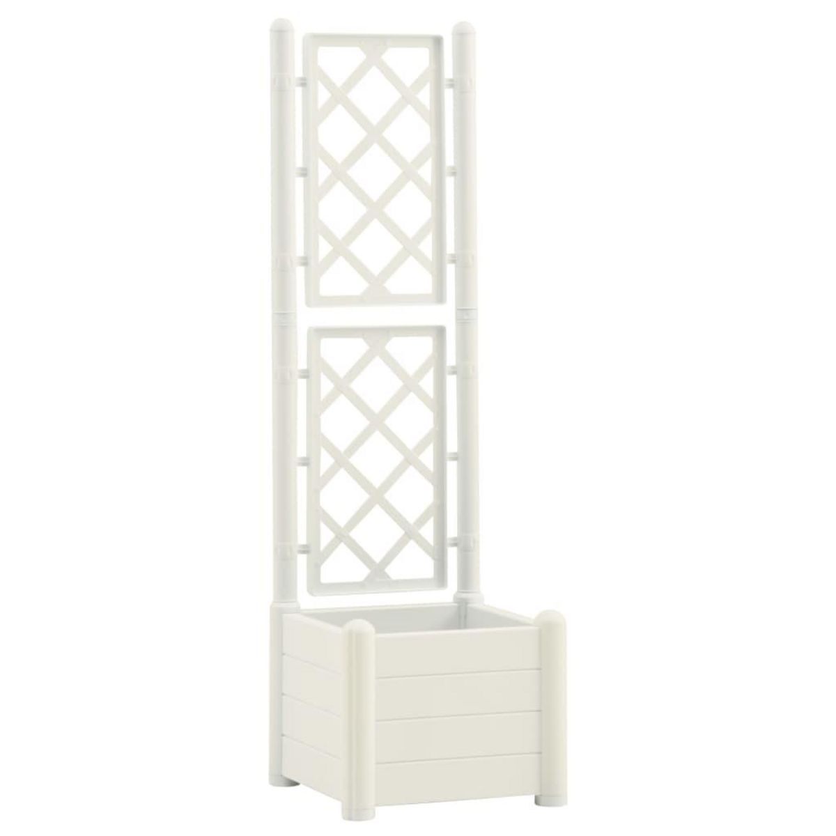 VIDAXL Jardiniere avec treillis 43x43x142 cm PP Blanc