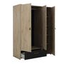 Voir la diapositive 2 : Armoire 3 portes 1 tiroir  L152xH200xP60cm MARCUS
