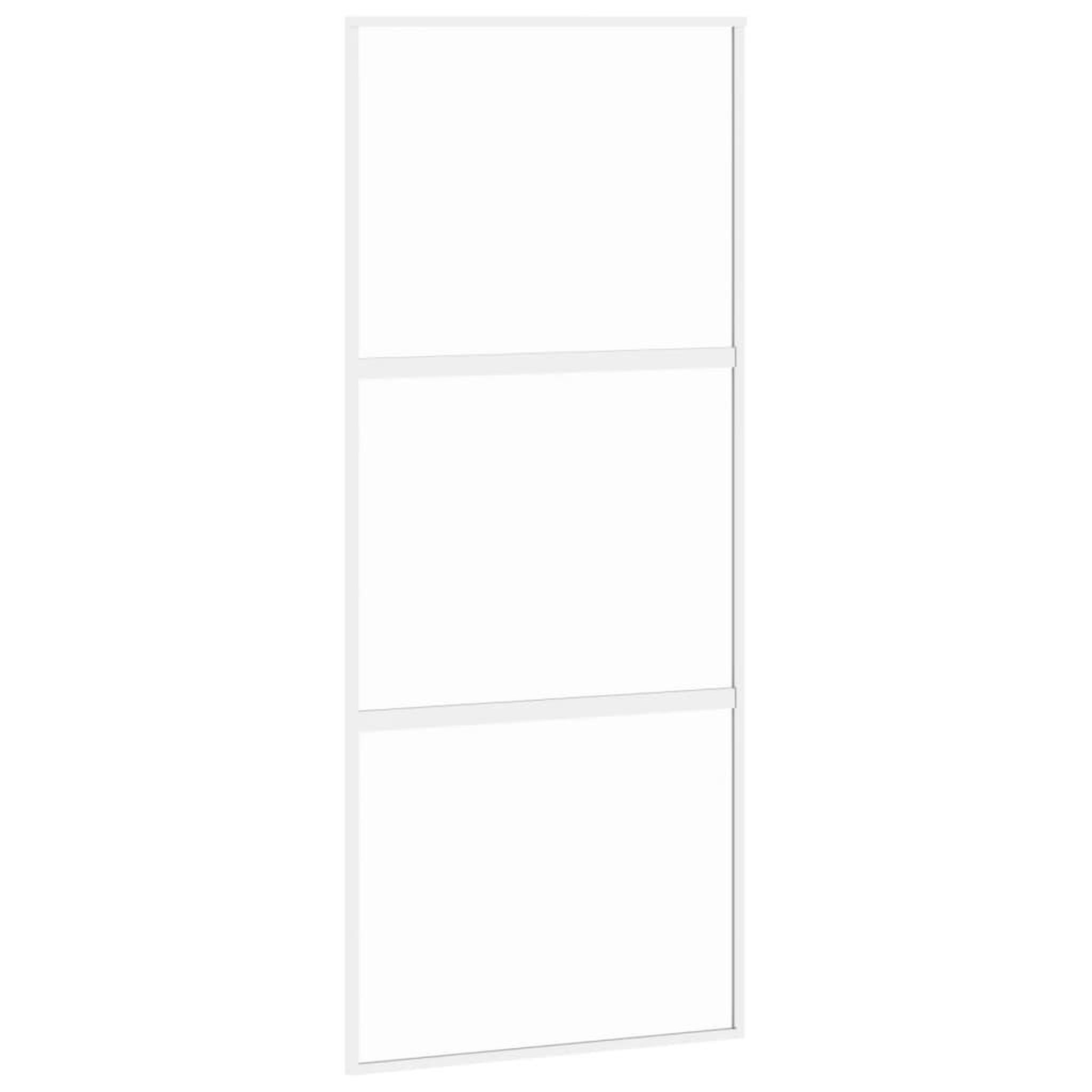 Voir la diapositive 2 : VIDAXL Porte coulissante blanc 90x205 cm verre trempe aluminium