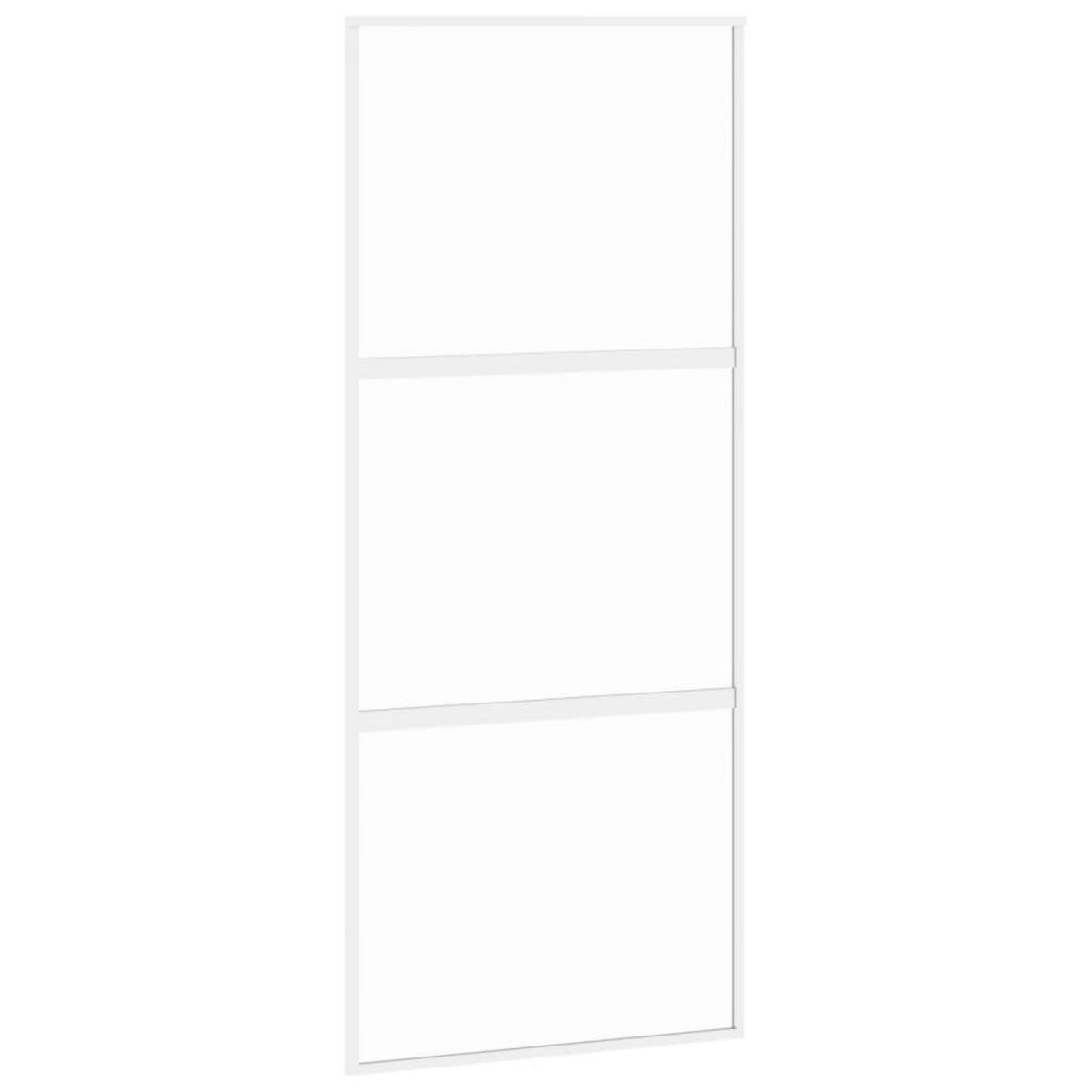 VIDAXL Porte coulissante blanc 90x205 cm verre trempe aluminium