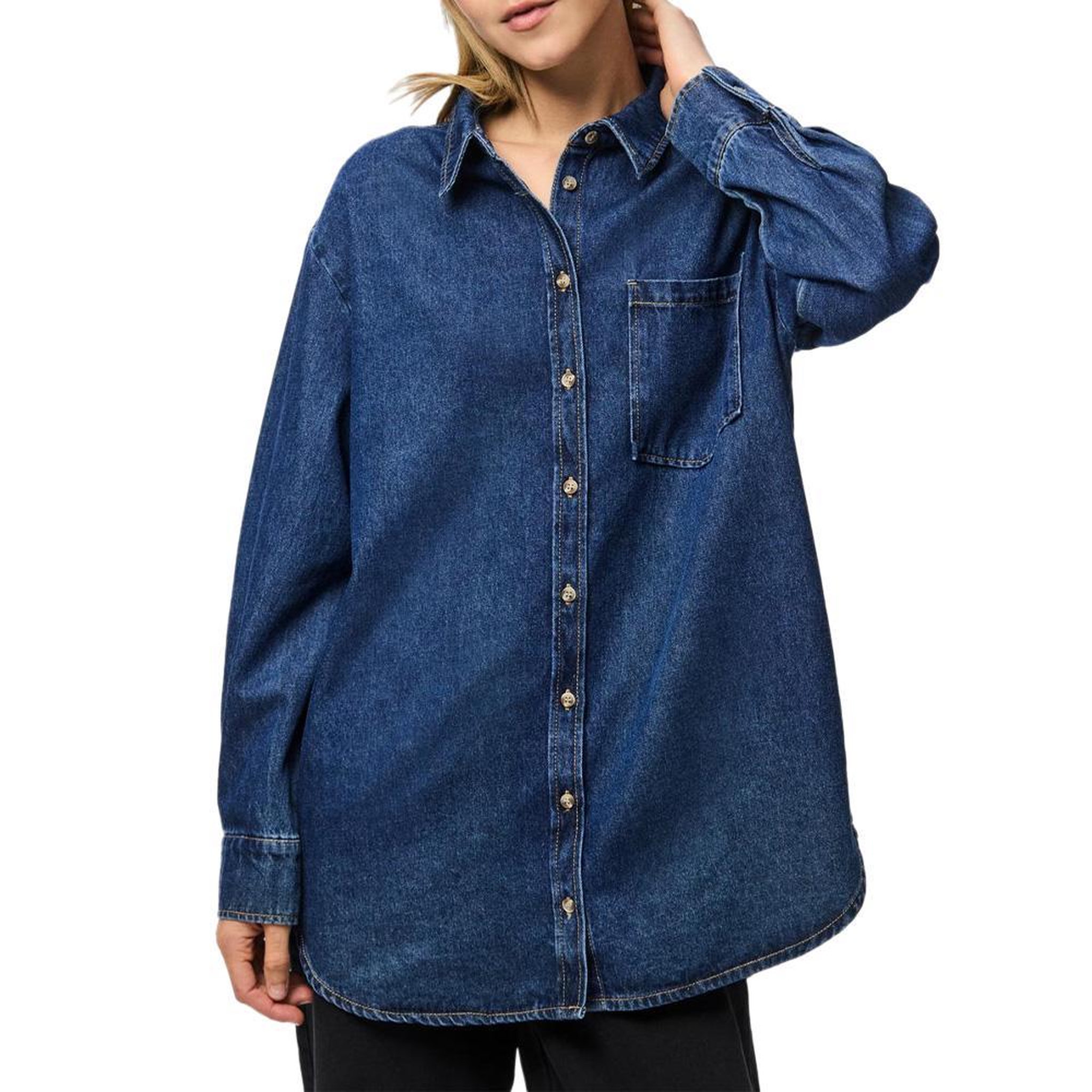 Voir la diapositive 1 : Pieces Chemise Bleu Foncé Femme Pieces Maisie