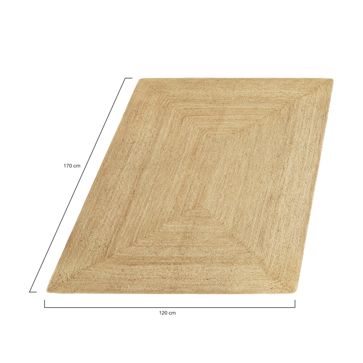 ID MARKET Tapis intérieur DAYA jute 120 x 170 CM