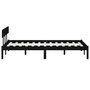Voir la diapositive 5 : VIDAXL Cadre de lit sans matelas noir bois massif 160x200 cm