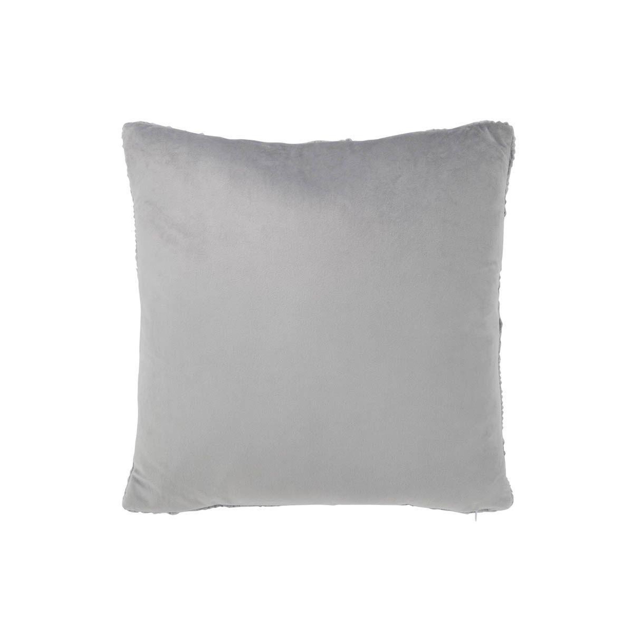 Voir la diapositive 2 : J-LINE Coussin déco tricoté  twist  45x45cm gris