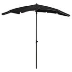 VIDAXL Parasol de jardin avec mat 200x130 cm noir