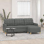 Voir la diapositive 1 : VIDAXL Canape a 3 places avec repose-pieds Gris fonce 180 cm Tissu