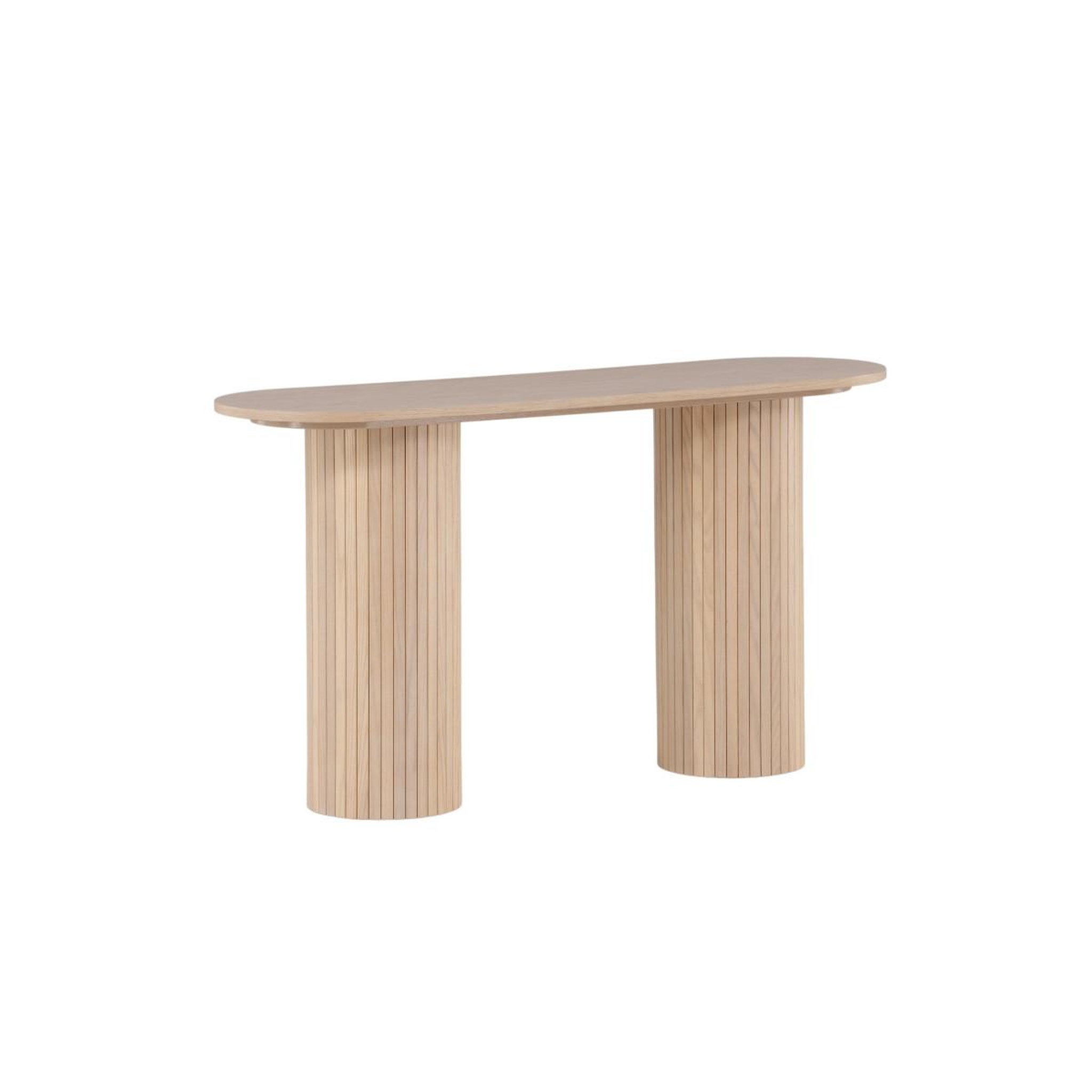Voir la diapositive 4 : Paris Prix Console design nervuré  bianca  130cm naturel
