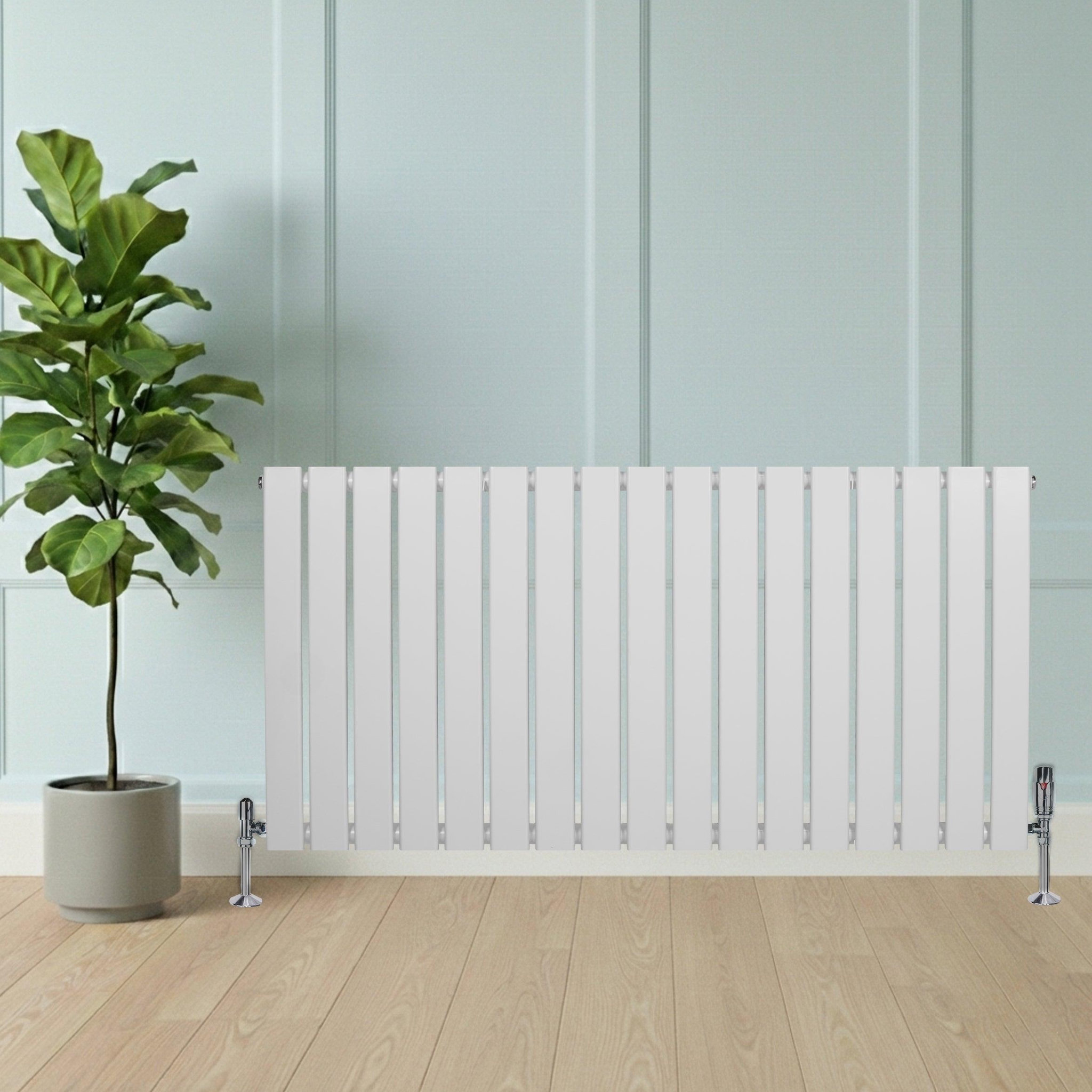 Voir la diapositive 4 : MONSTERSHOP Radiateur plat à 1 panneau & vannes - 600 x 1190 mm