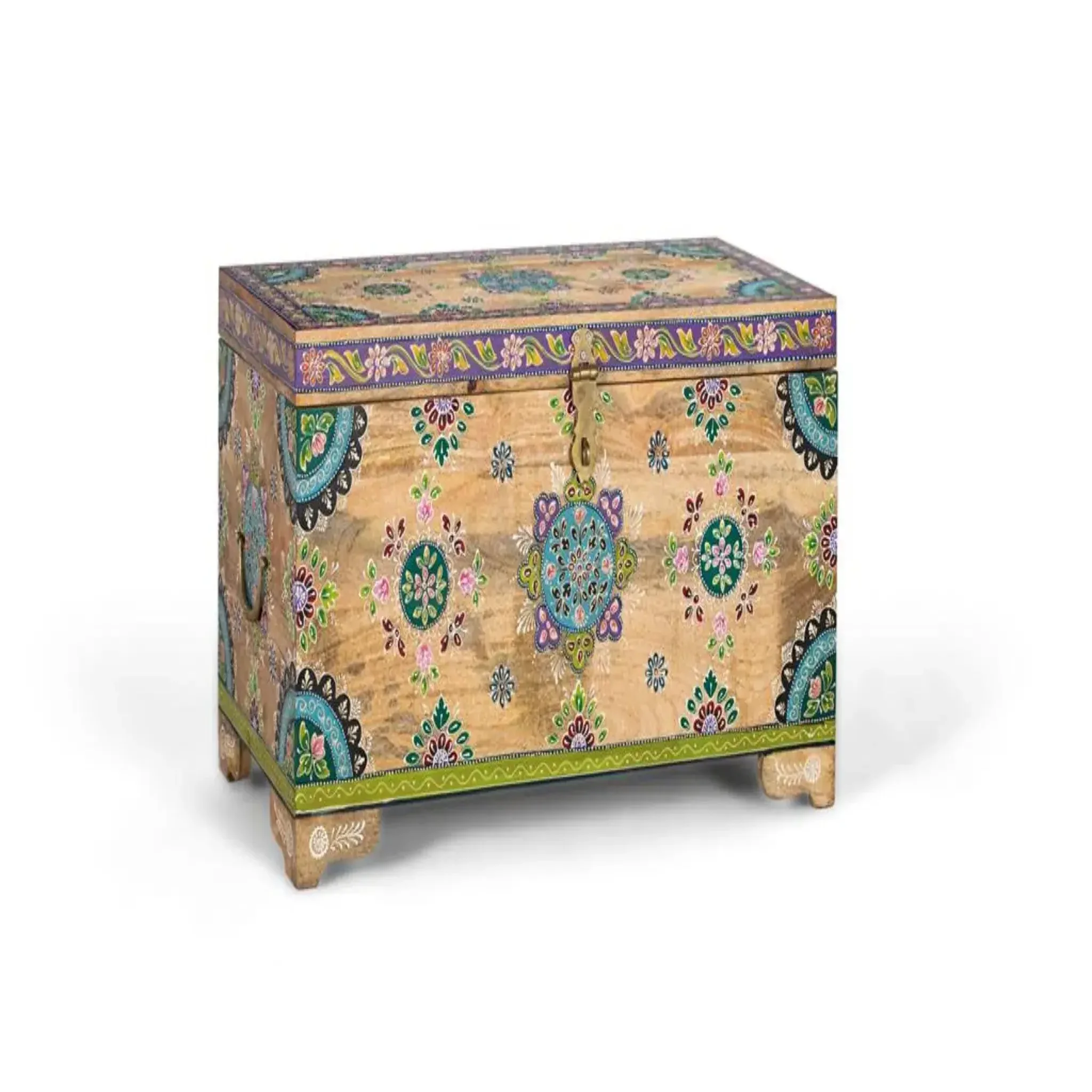 Voir la diapositive 2 : GINER Y COLOMER SL Coffre en bois de manguier 81 cm style artisanal ethnique