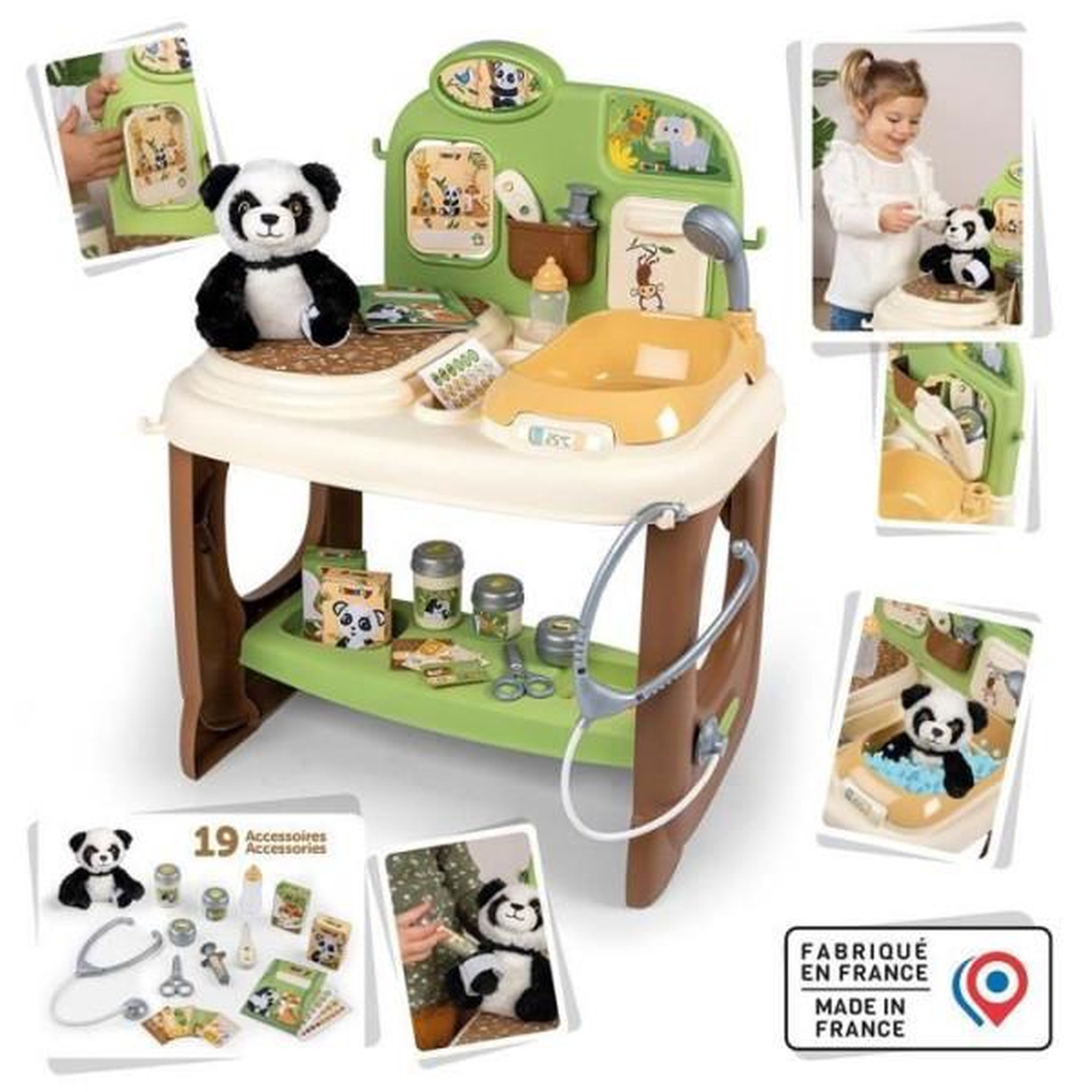 Voir la diapositive 3 : SMOBY Smoby - Centre Vétérinaire Zoo - 1 peluche Panda - Nombreux accessoires et fonctions