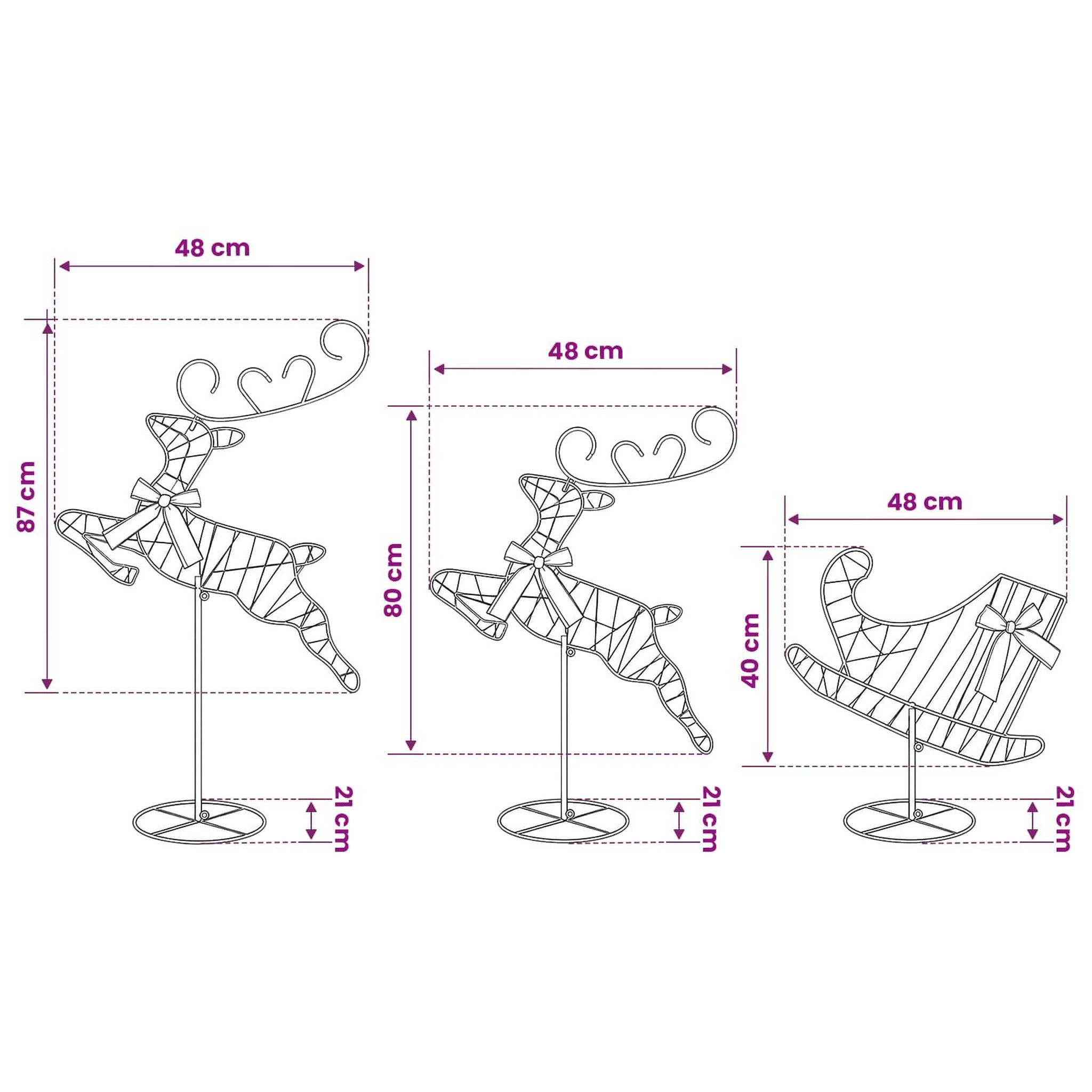 Voir la diapositive 3 : VIDAXL Renne de Noël avec traîneau 3 pc 160 LED Blanc froid