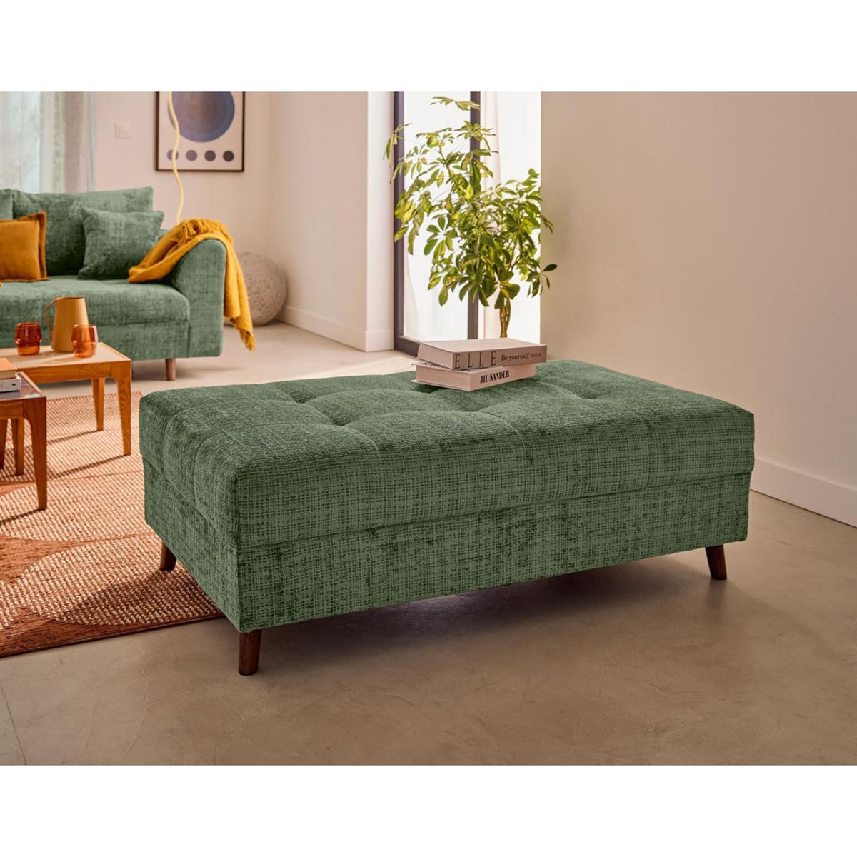 LISA DESIGN Rune - pouf en velours texturé