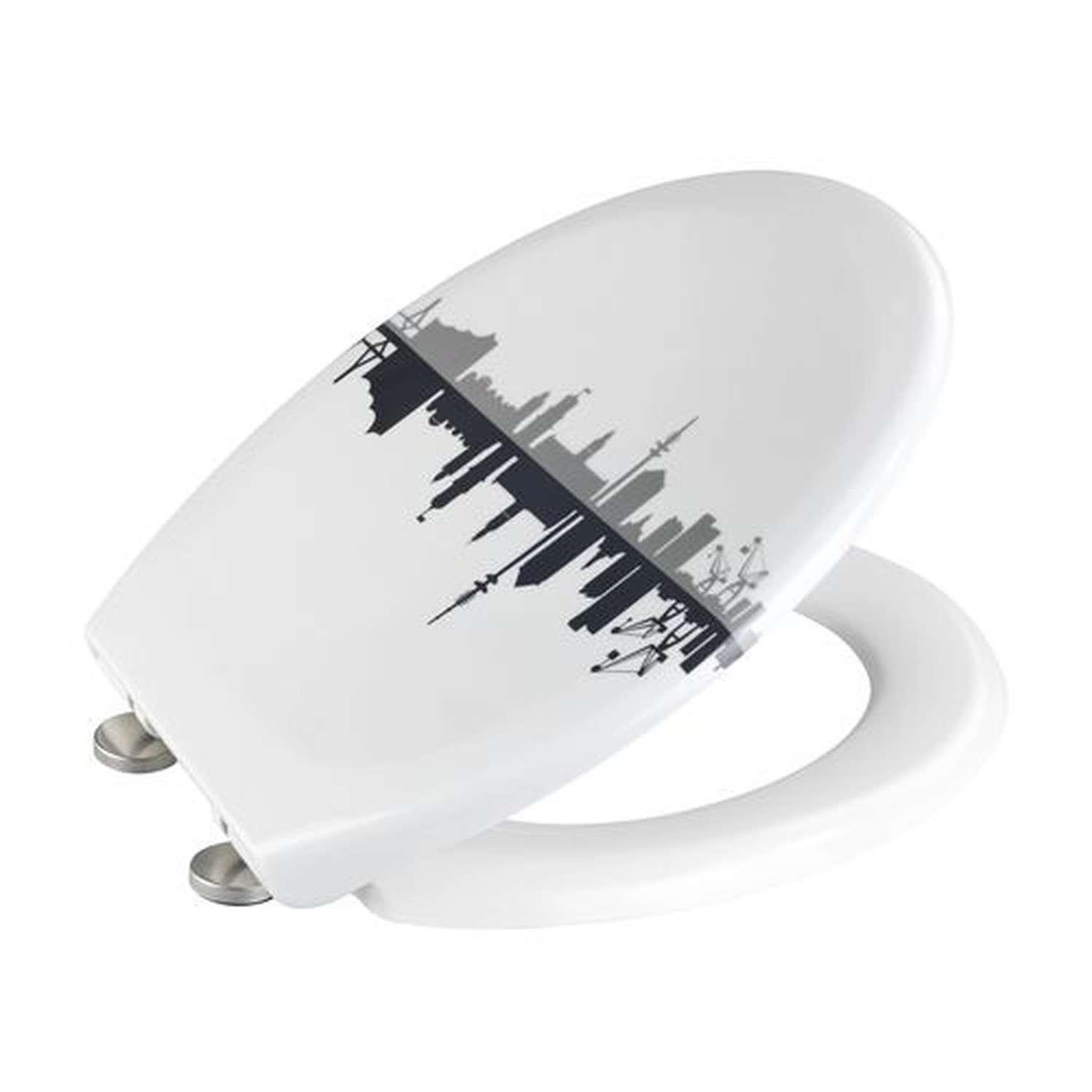 Voir la diapositive 2 : Wenko Abattant wc city - abaissement automatique - blanc