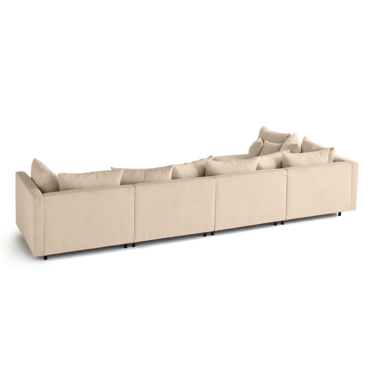 LISA DESIGN Edinburg - canapé modulable d'angle réversible 5 places - en velours côtelé