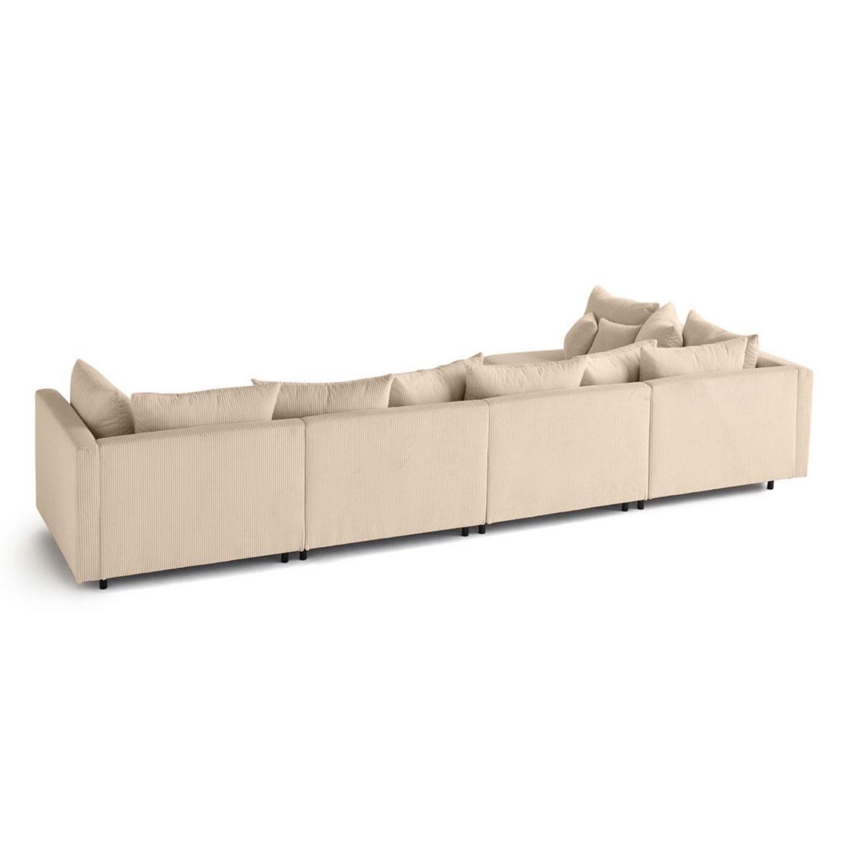 LISA DESIGN Edinburg - canapé modulable d'angle réversible 5 places - en velours côtelé