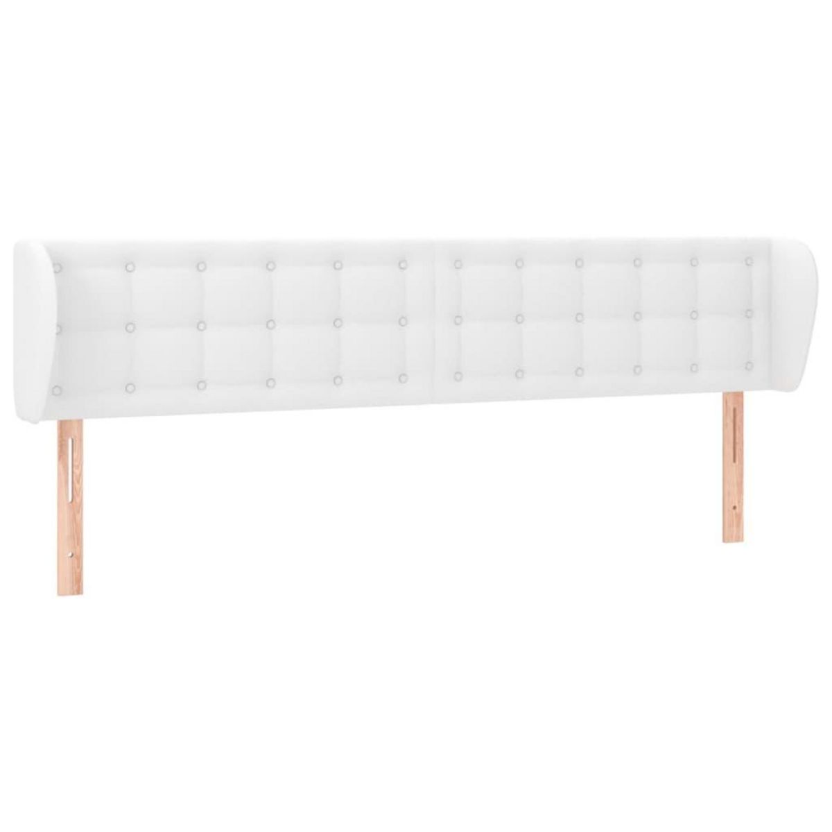 VIDAXL Tete de lit avec oreilles Blanc 203x23x78/88 cm Similicuir