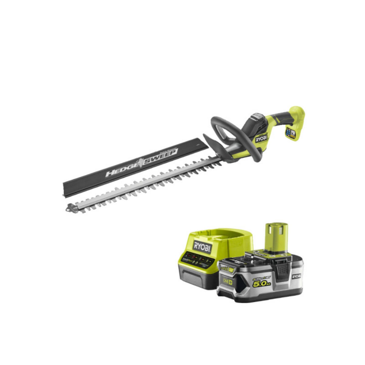 Ryobi Pack RYOBI Taille-haies 18V One+ - LINEA - 50 cm - RY18HT50A-0 - 1 Batterie 5.0Ah - 1 Chargeur rapi