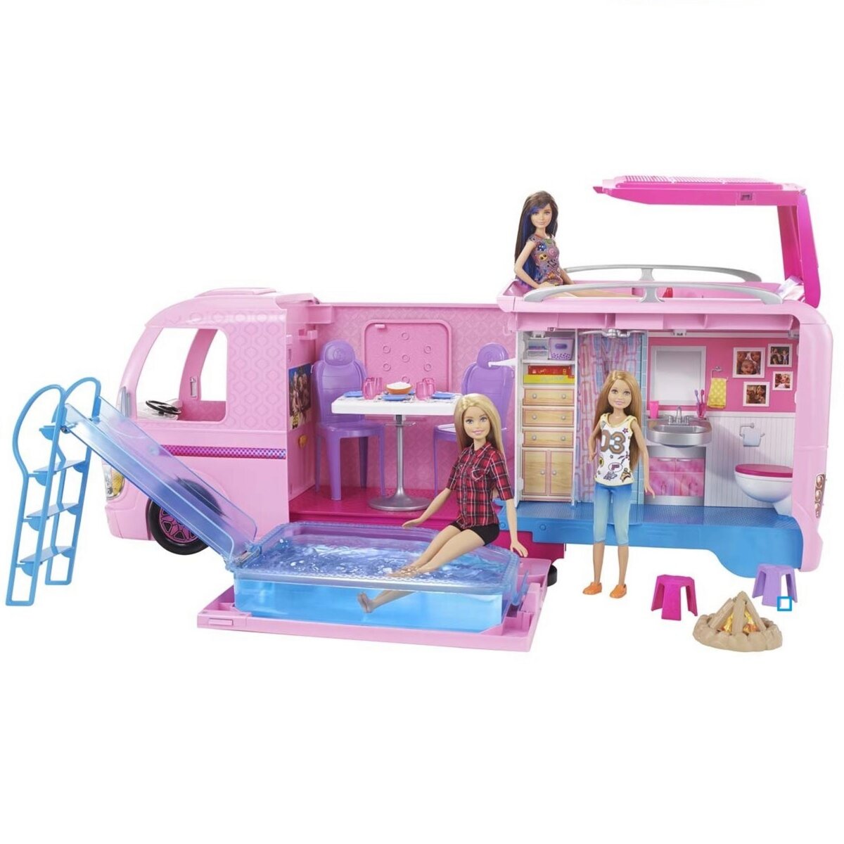 BARBIE Le camping car transformable de Barbie pas cher Auchan