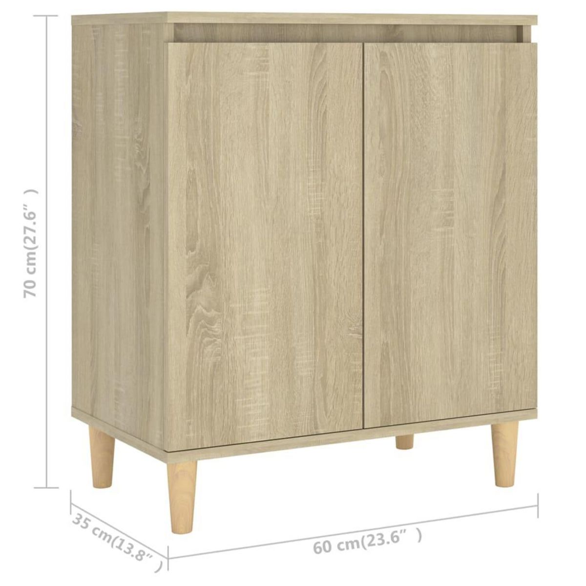 VIDAXL Buffet avec pieds en bois Chene sonoma Bois d'ingenierie